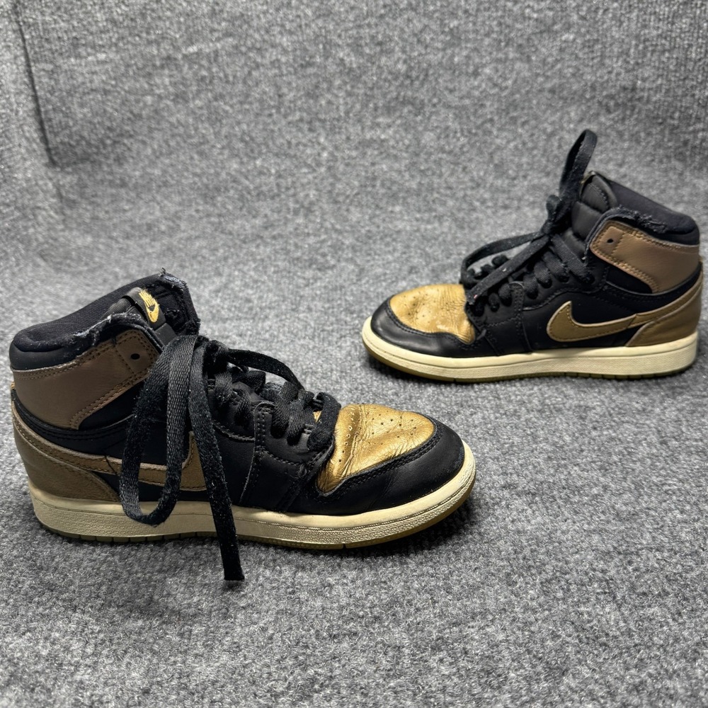 Jordan Air Jordan 1 Retro‎ High OG Kids 1Y Black Gold Sneakers FD1412-071
